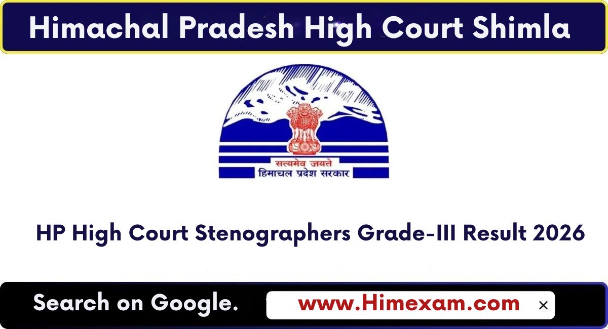 HP High Court Stenographers Grade-III Result 2026