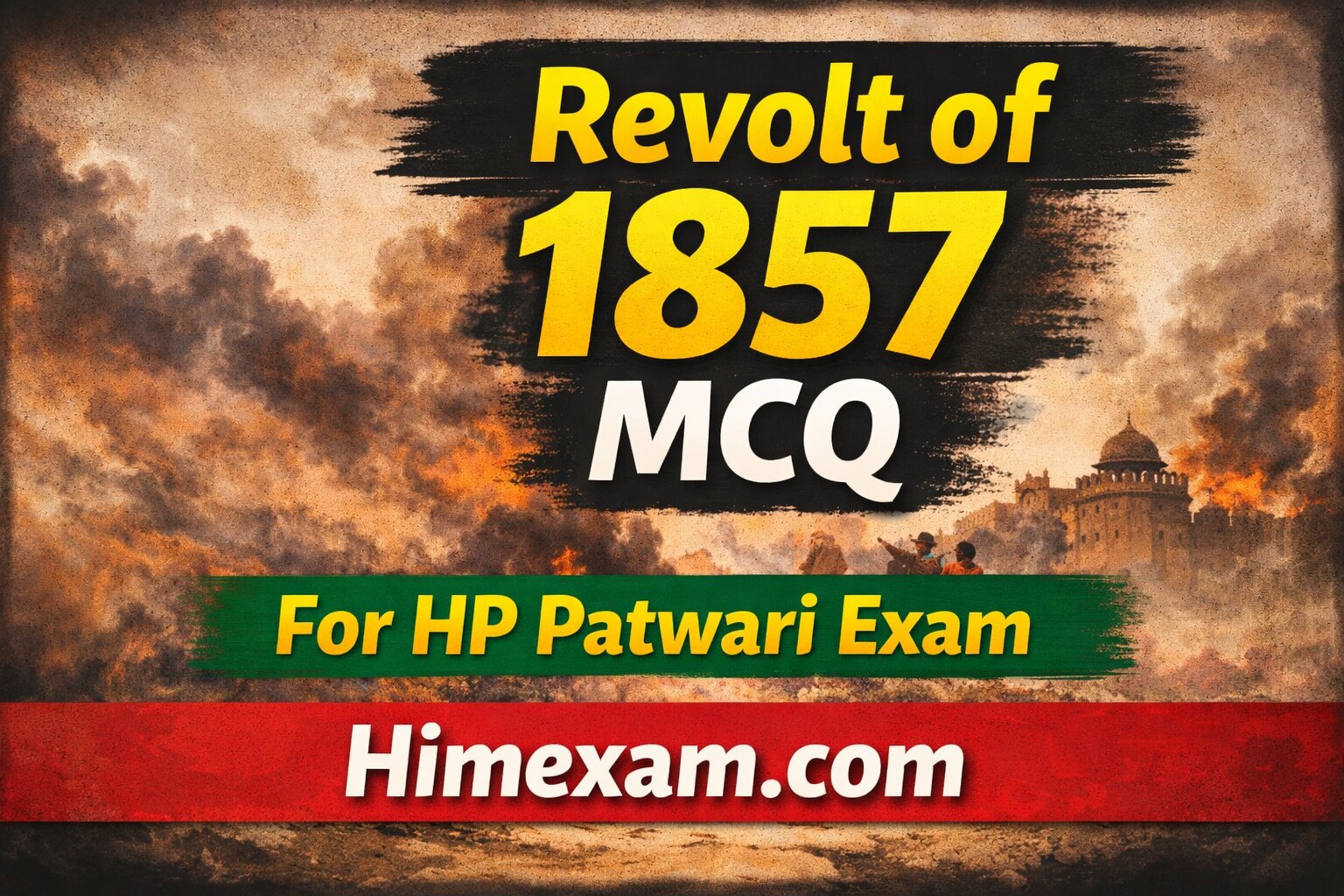 Revolt of 1857 MCQ For HP Patwari Exam