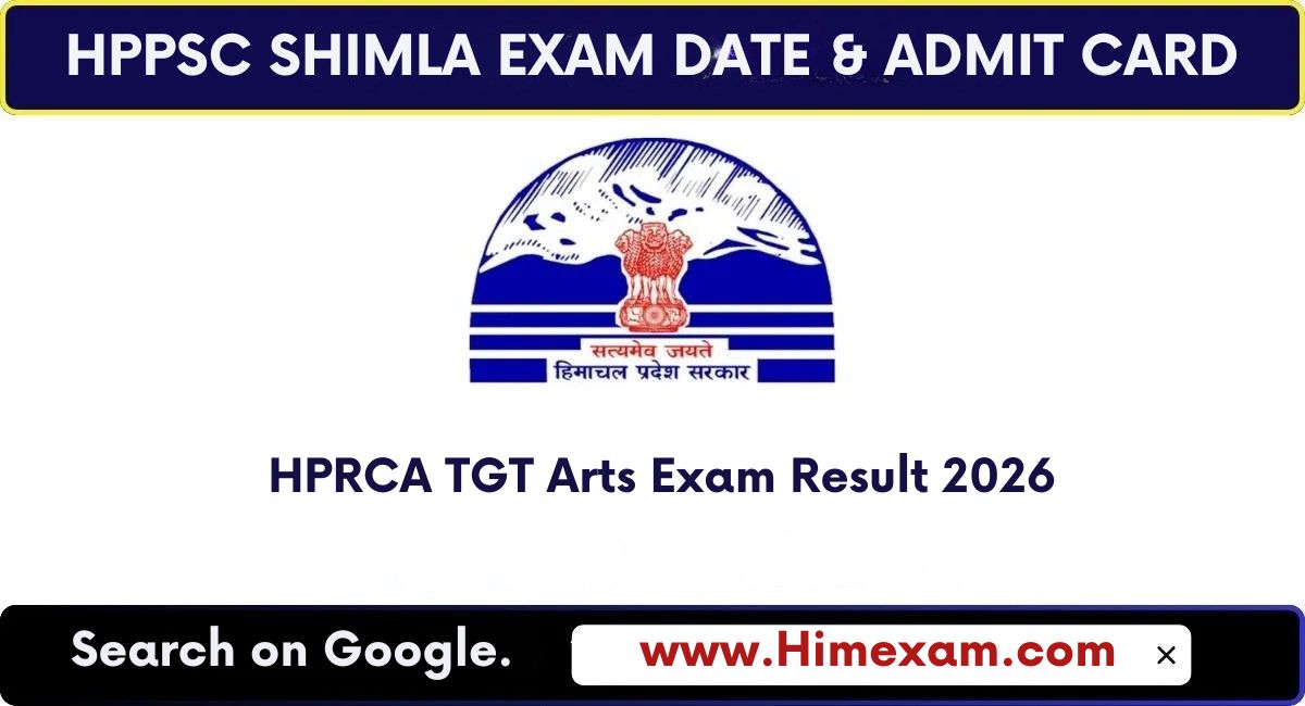 HPRCA TGT Arts Exam Result 2026