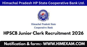 HPSCB Junior Clerk Recruitment 2026