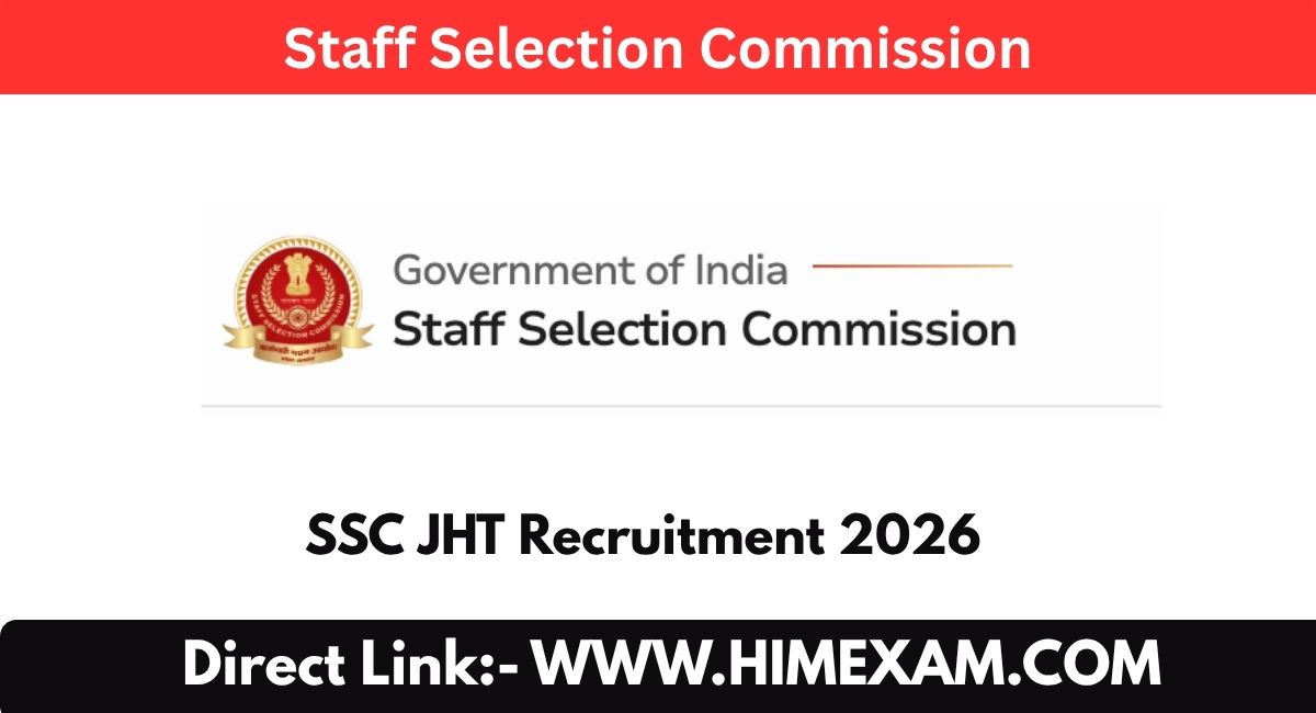 SSC JHT Recruitment 2026