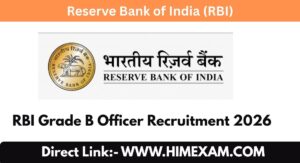 RBI Grade B Officer Recruitment 2026