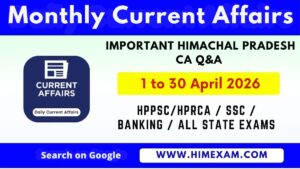 HP April Month Current Affairs 2026