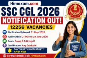 SSC CGL 2026 Notification Out for 12256 Posts, Apply Online @ ssc.gov.in
