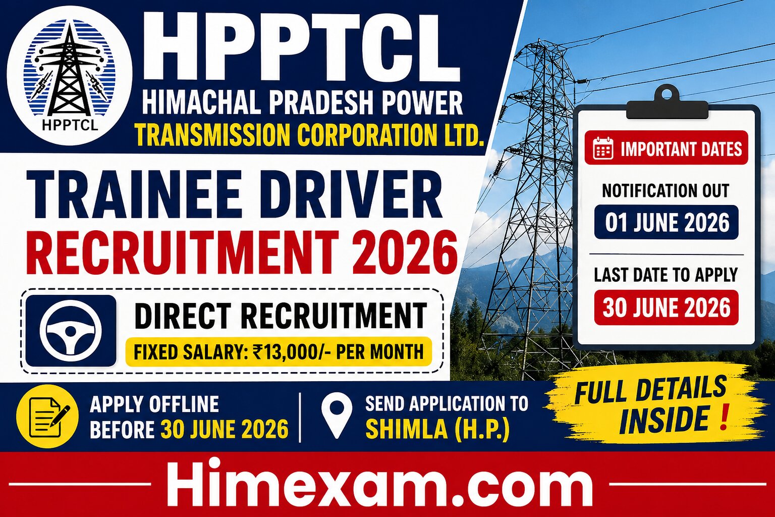 HPPTCL Trainee Driver Recruitment 2026 Notification Out – Apply Offline Before 30 June