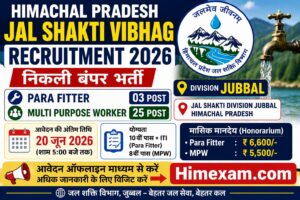 Himachal Pradesh Jal Shakti Vibhag Jubbal Recruitment 2026: Apply for Para Fitter and Multi Purpose Worker Posts