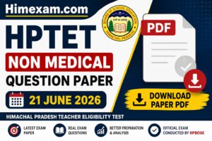 HPTET Non-Medical Question Paper 2026 PDF (21 June)