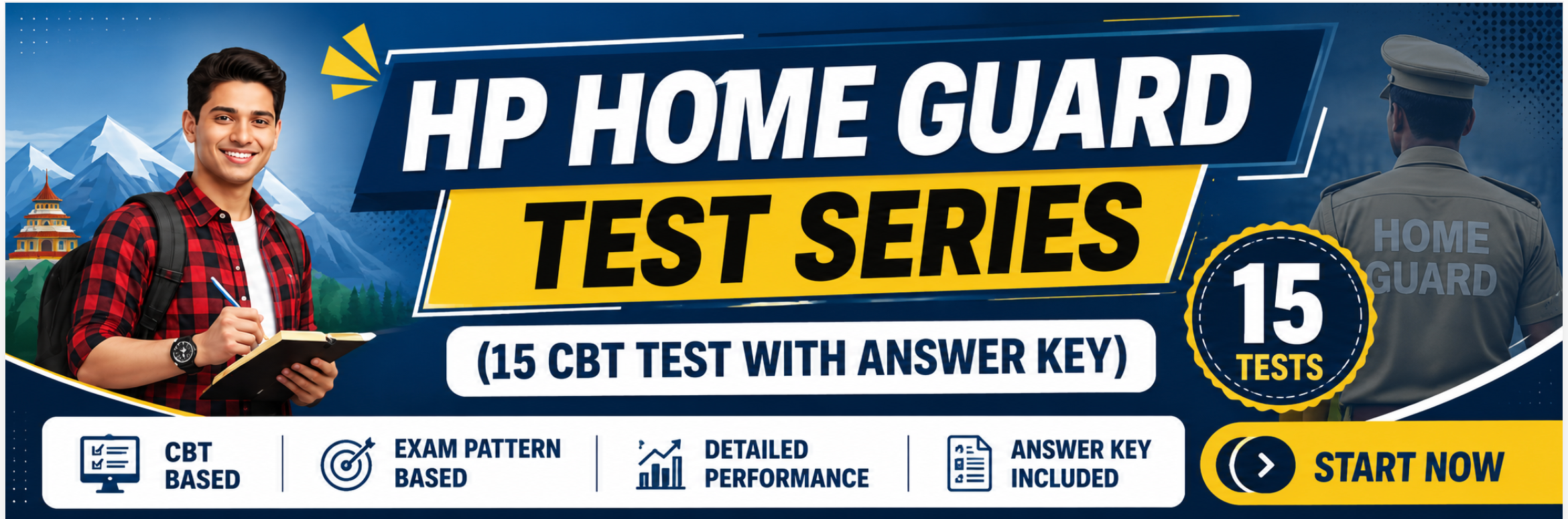 Himachal Pradesh Home Guard CBT Test Series 15 Test With Answer key