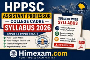 HPPSC Assistant Professor (College Cadre) Syllabus 2026 PDF Download – Subject Wise Paper-II SAT Syllabus