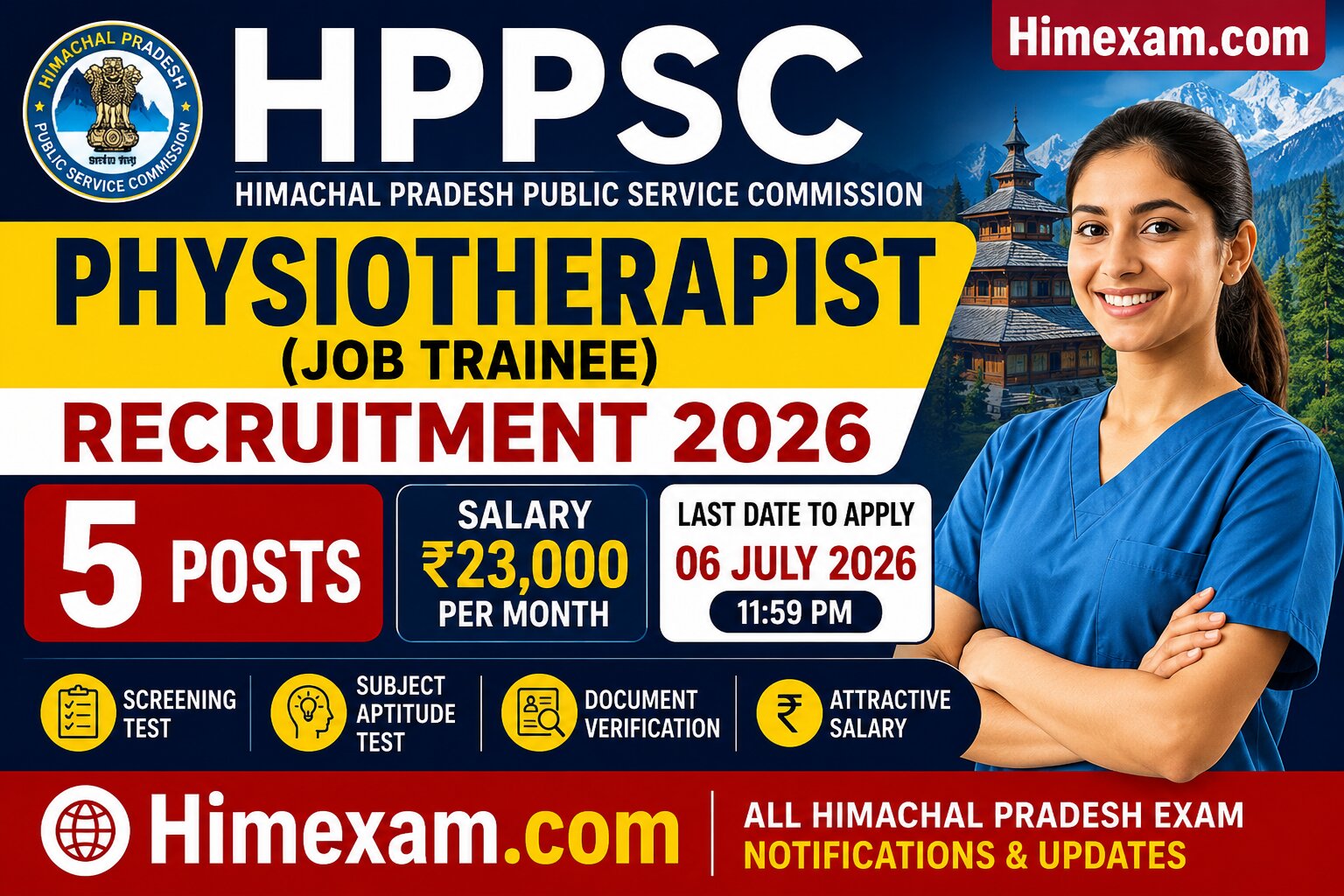 HPPSC Physiotherapist Recruitment 2026: Apply Online for 5 Posts