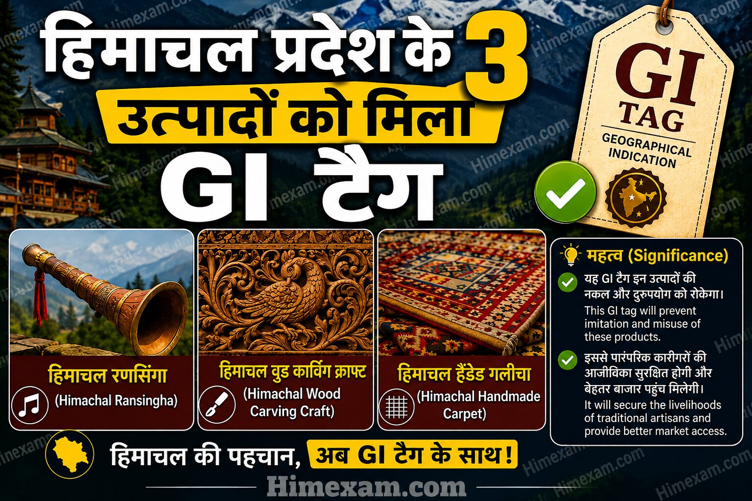 Three Traditional Products from Himachal Pradesh Awarded GI Tag