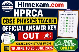 HPRCA CBSE Physics Teacher Official Answer Key 2026