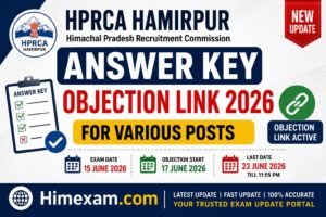 HPRCA Hamirpur Answer Key Objection Link 2026 Released for Various Posts | Check Direct Links