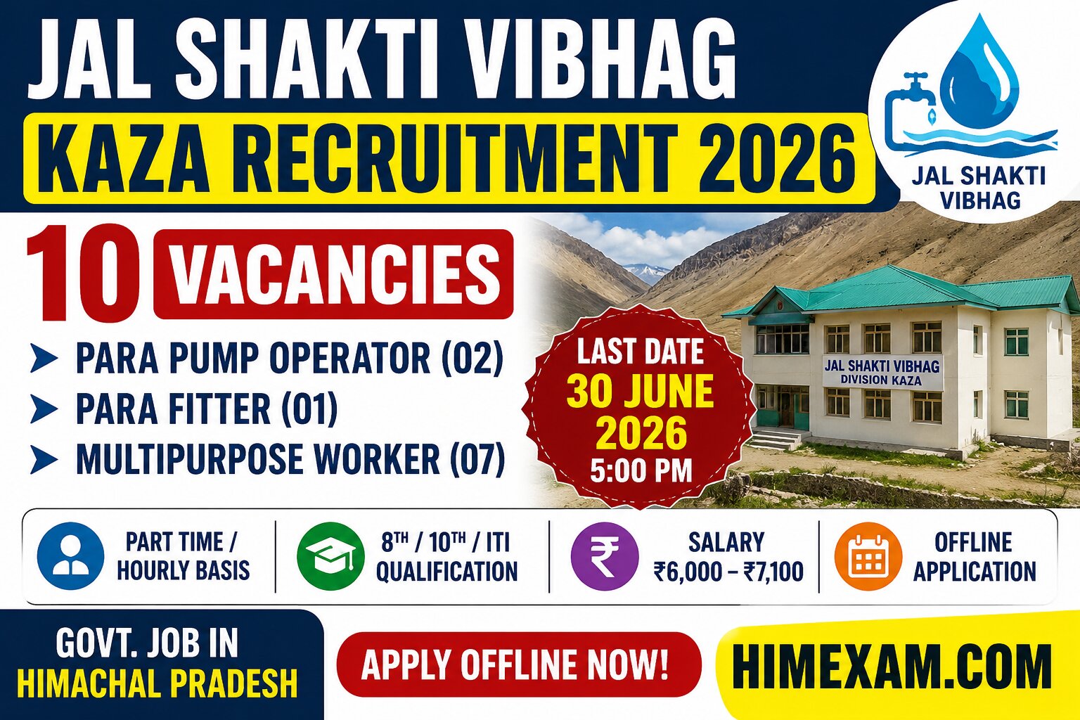 Jal Shakti Vibhag Kaza Recruitment 2026