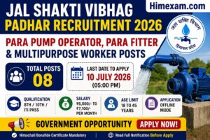 Jal Shakti Vibhag Padhar Recruitment 2026