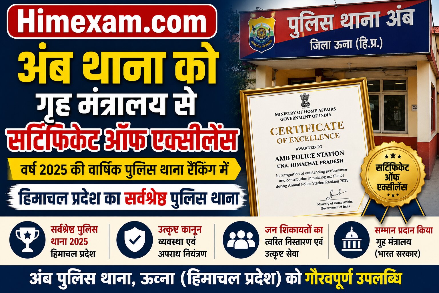 Amb Police Station Receives Certificate of Excellence