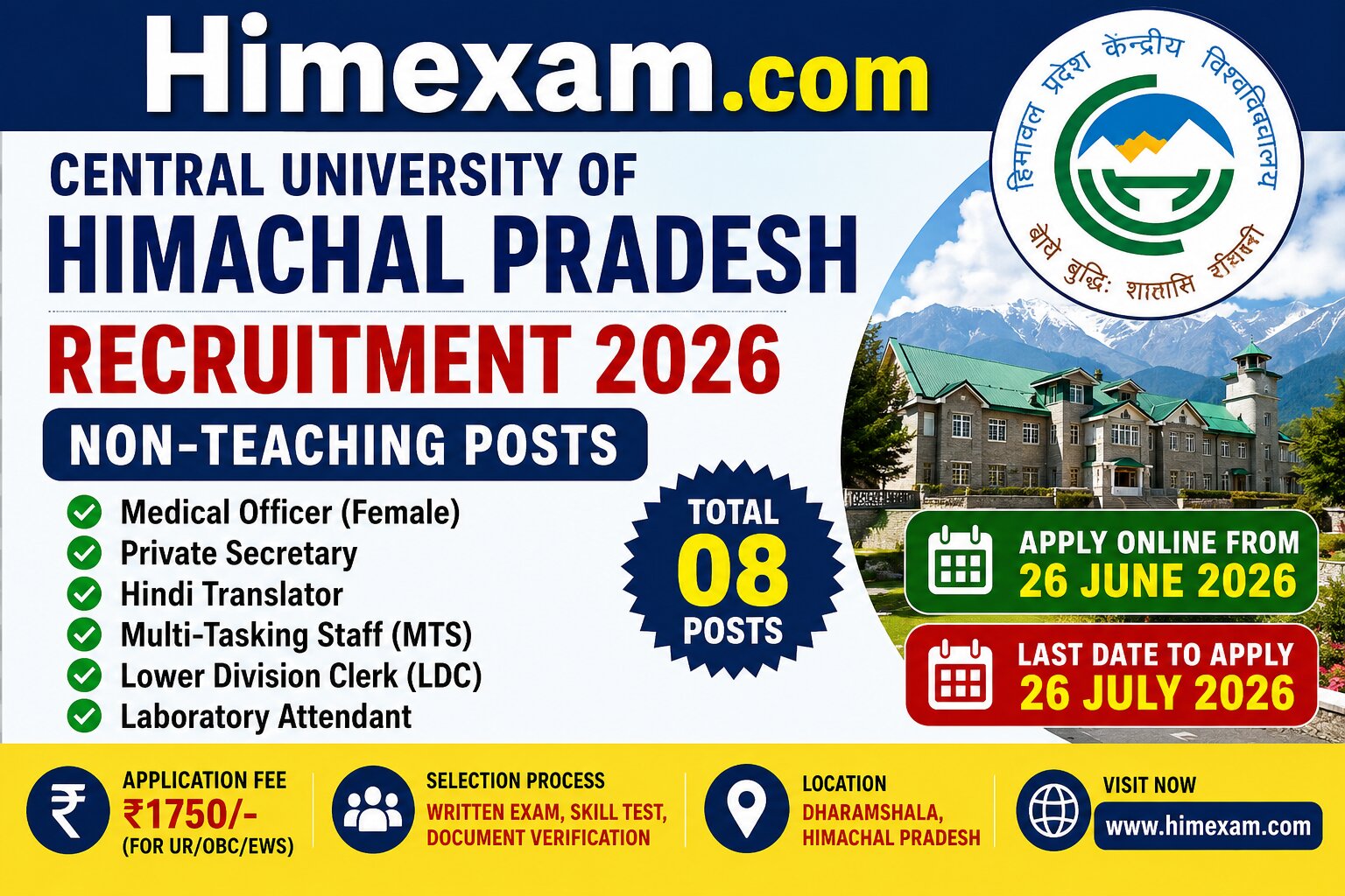 CUHP Non Teaching Staff Recruitment 2026