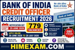 Bank of India Credit Officer Recruitment 2026 Notification Out for 779 Posts | Apply Online