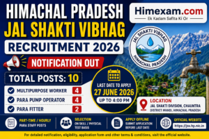 Himachal Pradesh Jal Shakti Vibhag Chauntra Recruitment 2026 Notification Out for 10 Posts