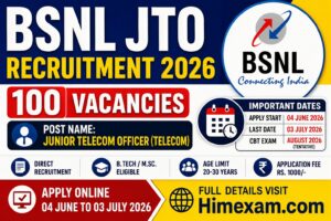 BSNL JTO Recruitment 2026 Notification Out for 100 Posts, Apply Online @ bsnl.co.in