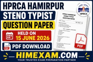 HPRCA Hamirpur Steno Typist Question Paper 2026 (Held on 15 June 2026) – Download PDF