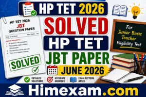 Solved HP TET JBT Paper june 2026