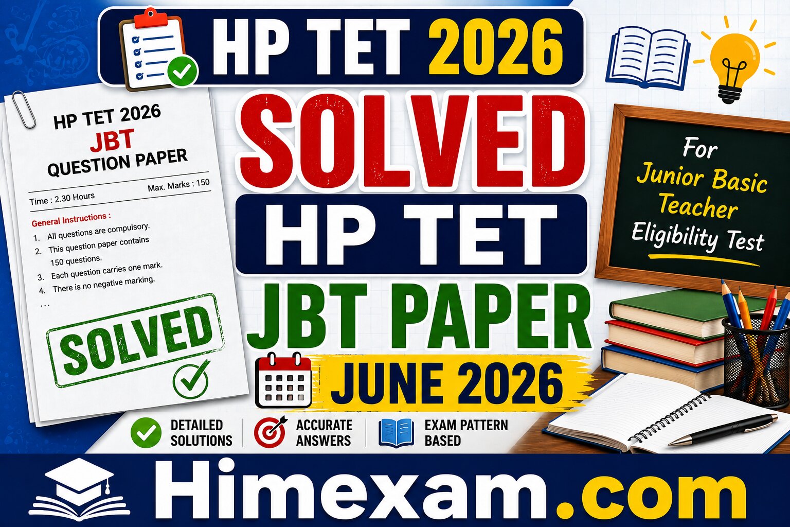 Solved HP TET JBT Paper june 2026