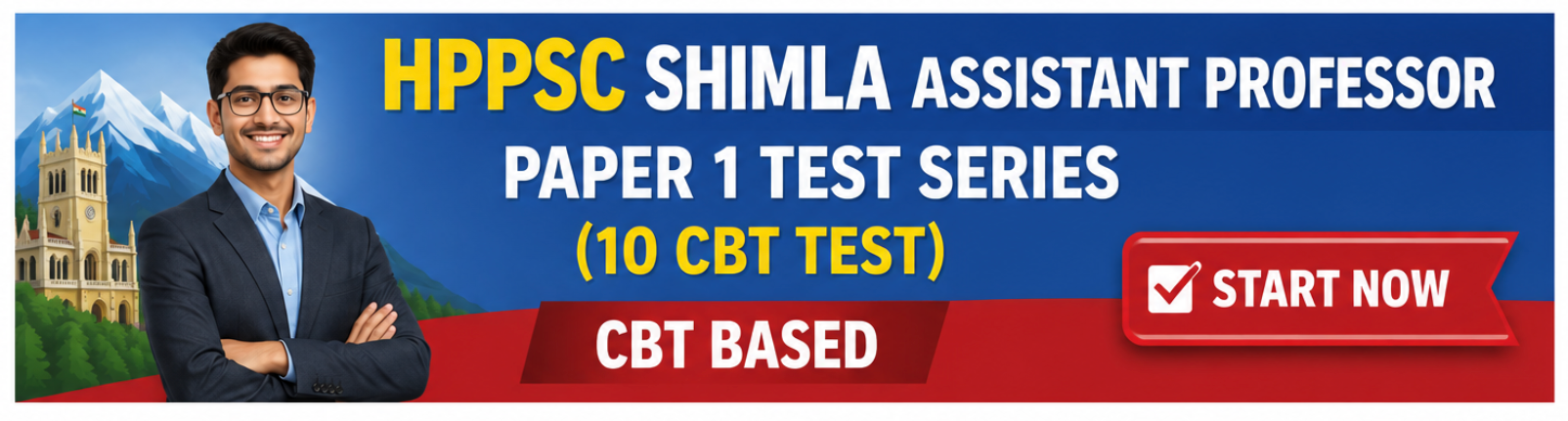 HPPSC Shimla Assistant Professor Paper-1 Mock Test