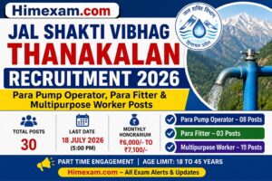 Jal Shakti Vibhag Thanakalan Recruitment 2026: Para Pump Operator, Para Fitter & Multipurpose Worker Posts