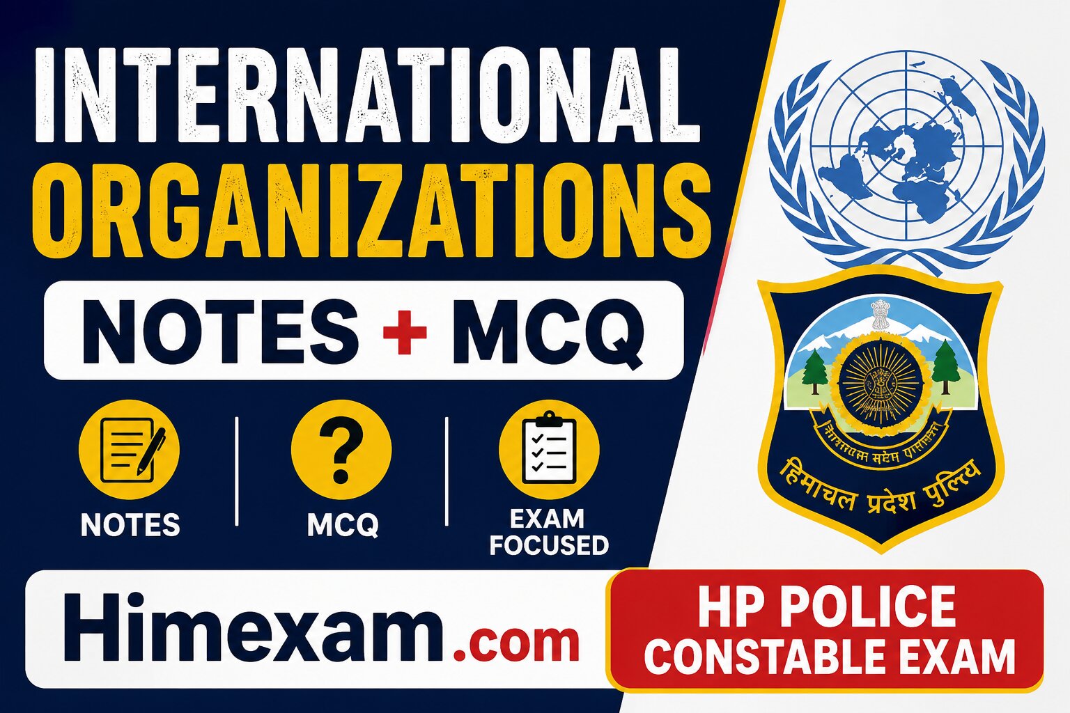 International Organizations Notes + MCQ | HP Police Constable Exam
