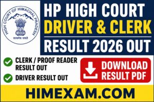 HP High Court Clerk Proof Reader & Driver Result 2026 Out