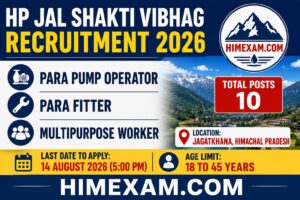 Jal Shakti Vibhag Jagatkhana Recruitment 2026: Apply for Para Pump Operator, Para Fitter & Multipurpose Worker Posts