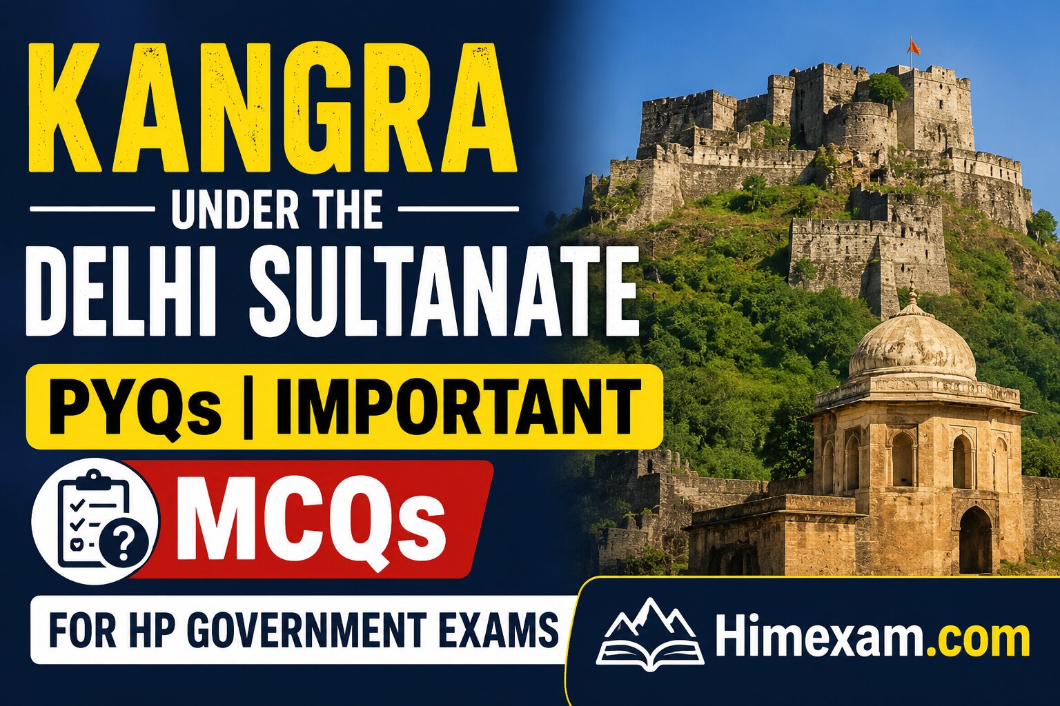 Kangra under the Delhi Sultanate PYQs | Important MCQs for HP Government Exams
