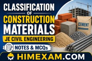 Classification of Construction Materials – JE Civil Engineering Notes & MCQs