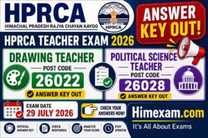 HPRCA Drawing Teacher 26022 & Political Science Teacher 26028 Answer Key 2026 Out