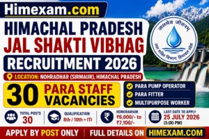 Jal Shakti Vibhag Nohradhar Para Staff Recruitment 2026