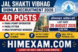 Jal Shakti Vibhag Division No-I, Kasumpti Shimla Recruitment 2026 Notification Out for 40 Para Worker Posts | Apply Offline
