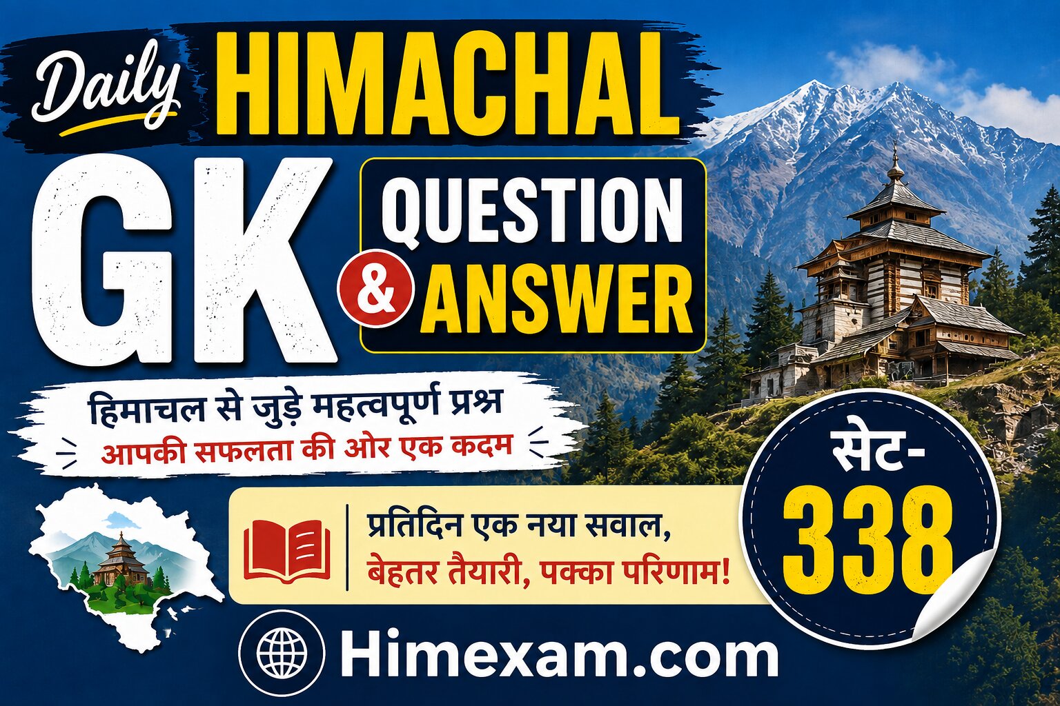 Daily Himachal GK Question Answer Set-338(Hindi)