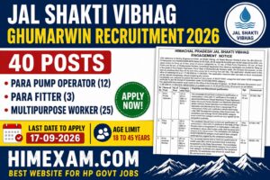 Jal Shakti Vibhag Ghumarwin Recruitment 2026: 40 Posts, Eligibility, Salary & Apply