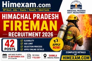 Himachal Pradesh Fireman Recruitment 2026 – 42 Posts, Eligibility, Age Limit & Application Form