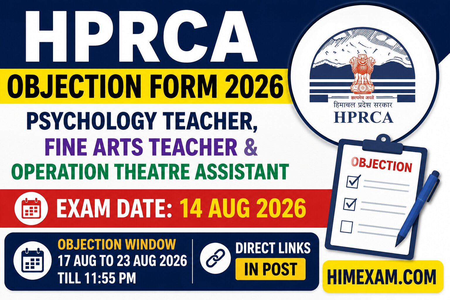HPRCA Answer key 2026: Psychology, Fine Arts & Operation Theatre Assistant