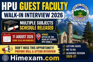 HPU Guest Faculty Recruitment 2026
