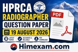 HPRCA Radiographer Question Paper 19 August 2026 PDF
