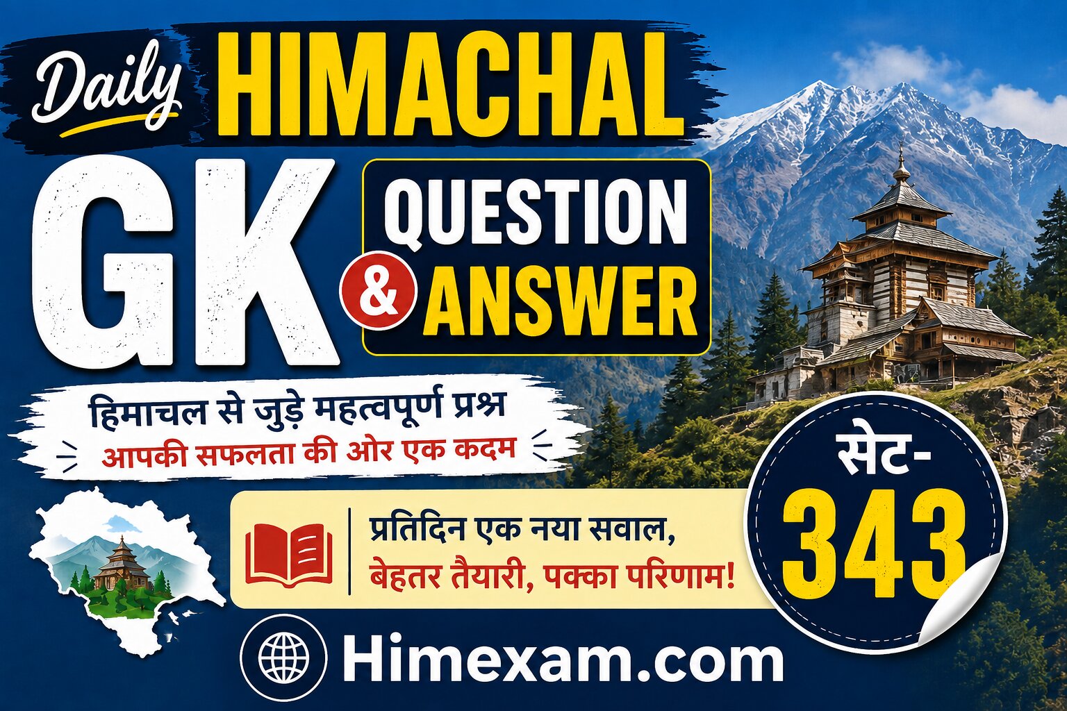 Daily Himachal GK Question Answer Set-343(Hindi)