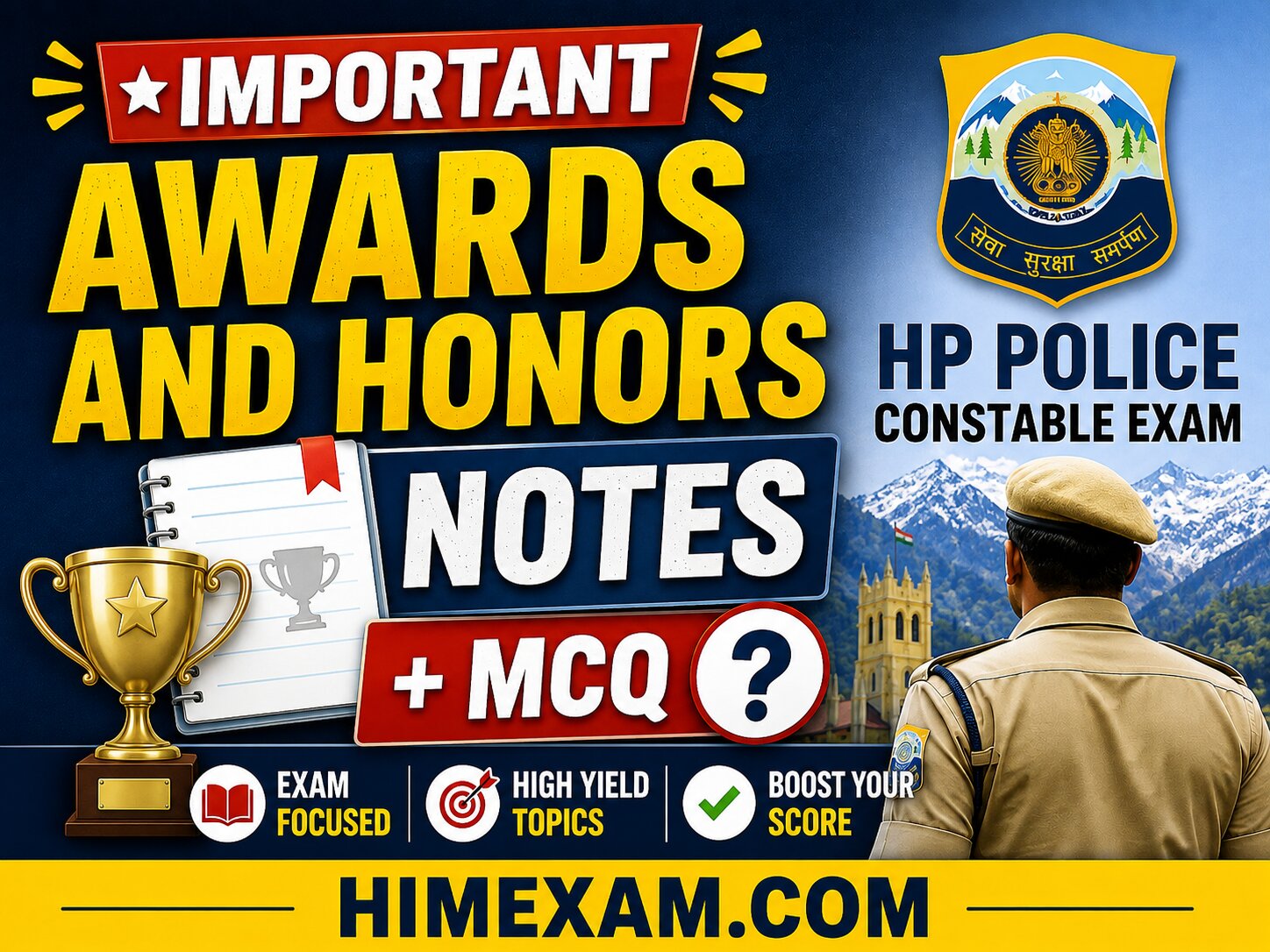 Important Awards and Honors Notes + MCQ | HP Police Constable Exam