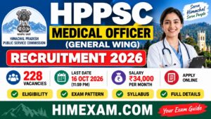 HPPSC Medical Officer (General Wing) Recruitment 2026 – 228 Vacancies, Eligibility, Apply Online