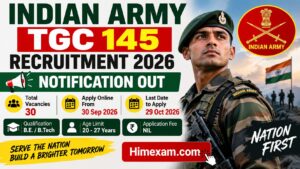 Indian Army TGC 145 Recruitment 2026: Notification Out, Apply Online for 30 Vacancies