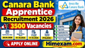 Canara Bank Apprentice Recruitment 2026: Apply Online for 3500 Graduate Apprentice Vacancies