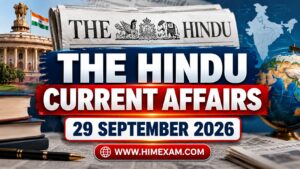 The Hindu Current Affairs MCQ:- 29 September 2026