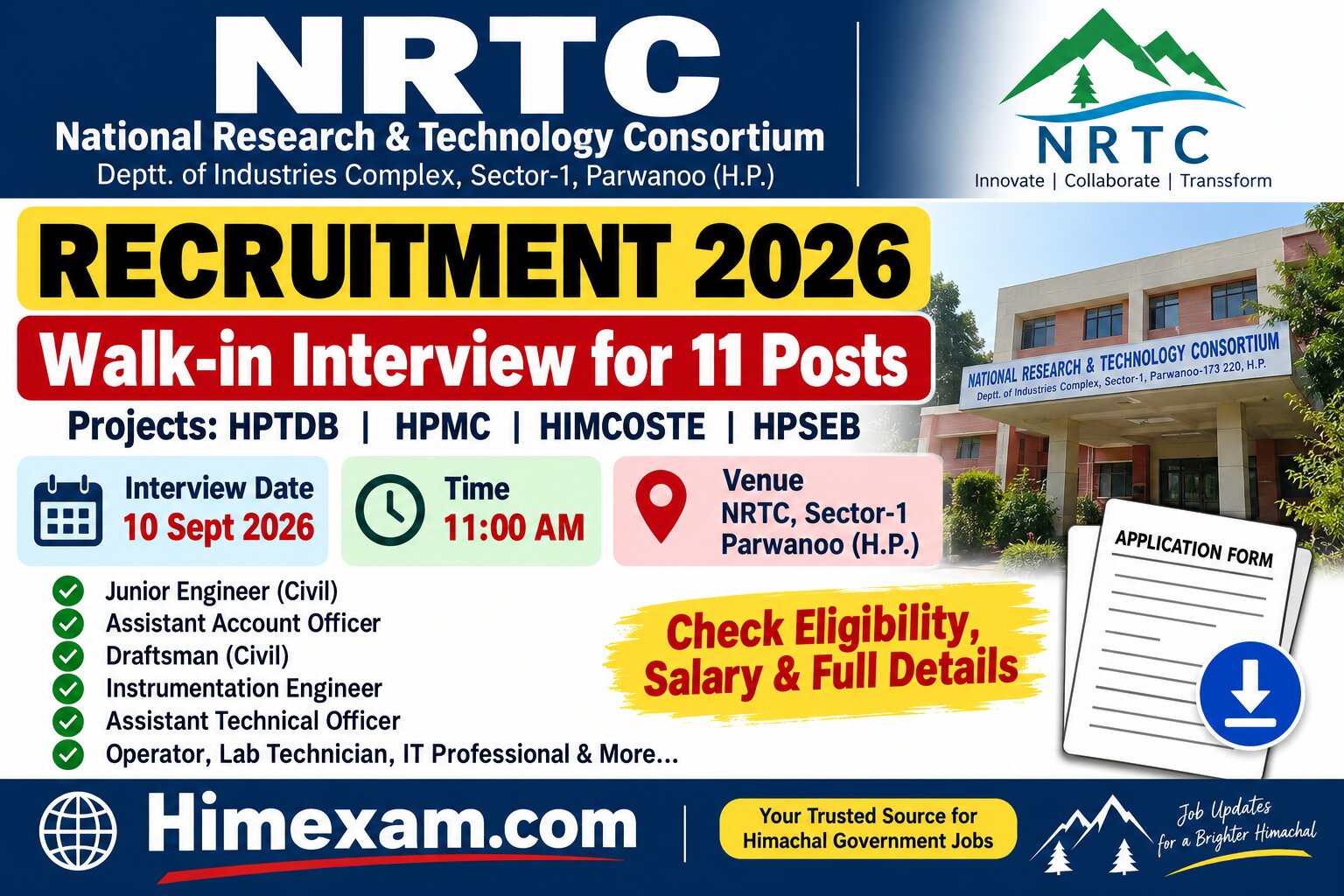 NRTC Recruitment 2026 – Walk-in Interview for 11 Posts, Check Eligibility, Salary & Details